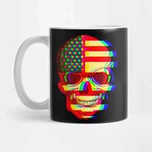 Skull America Glitch Mug